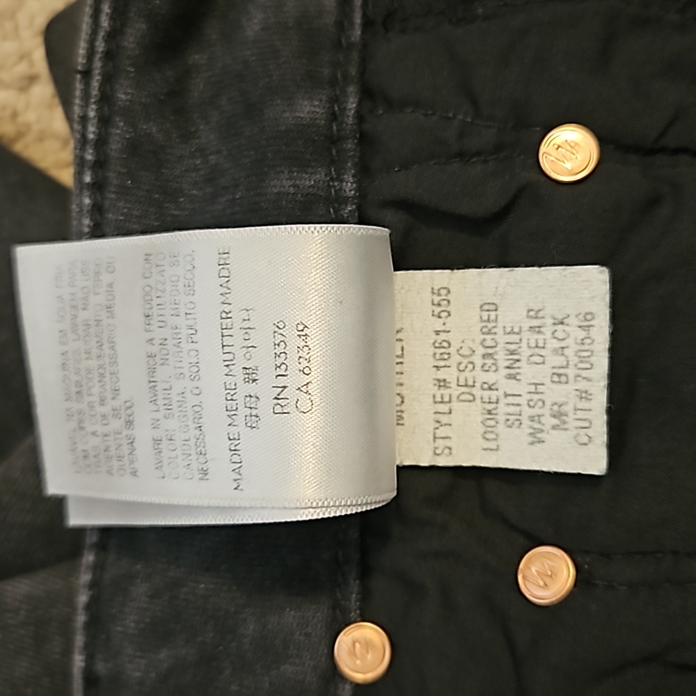 NEW! Mother Denim The Looker Sacred Slit Ankle Jeans Dear Mr. Black Size 25 - Picture 13 of 14